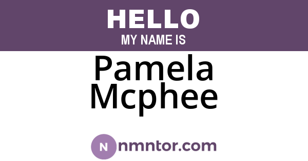 Pamela Mcphee