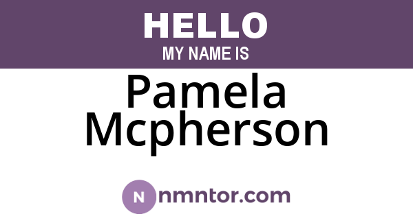 Pamela Mcpherson
