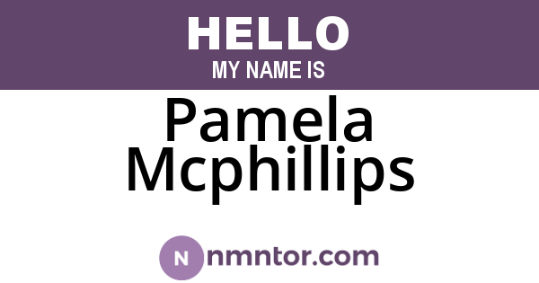 Pamela Mcphillips