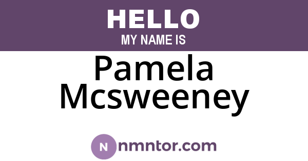 Pamela Mcsweeney