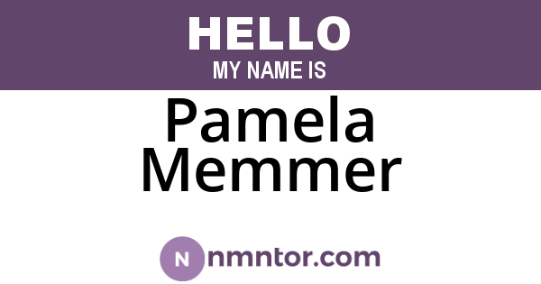 Pamela Memmer