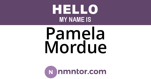 Pamela Mordue
