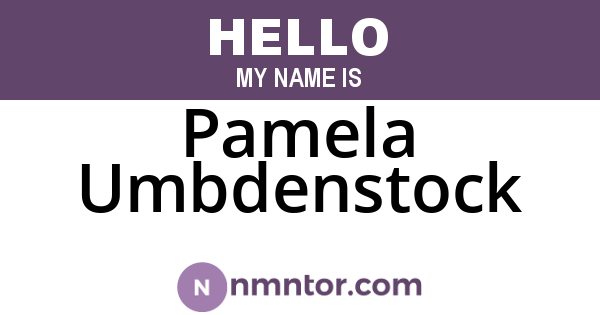 Pamela Umbdenstock