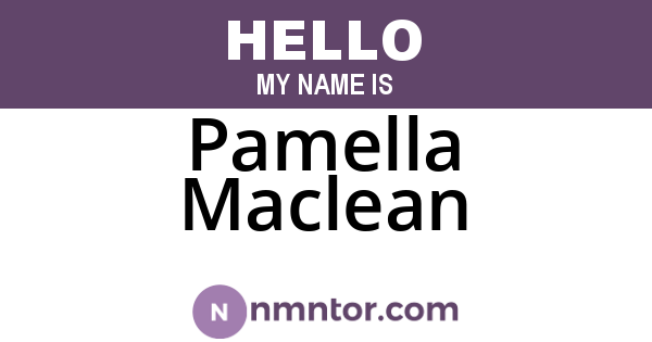 Pamella Maclean