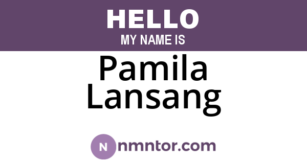 Pamila Lansang