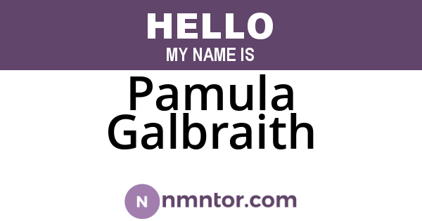 Pamula Galbraith