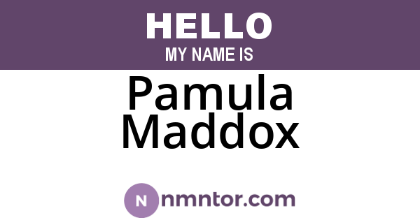 Pamula Maddox