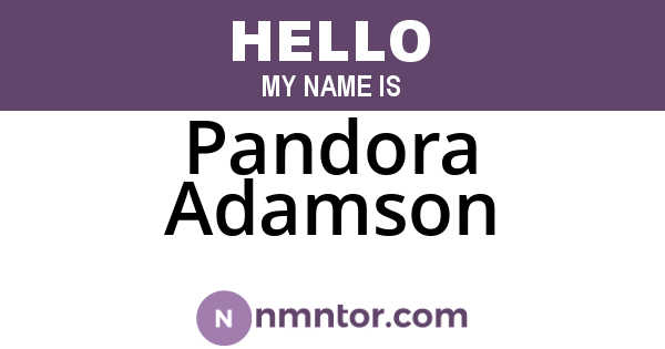 Pandora Adamson