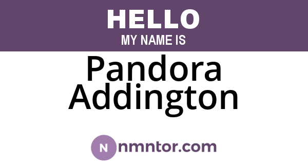 Pandora Addington