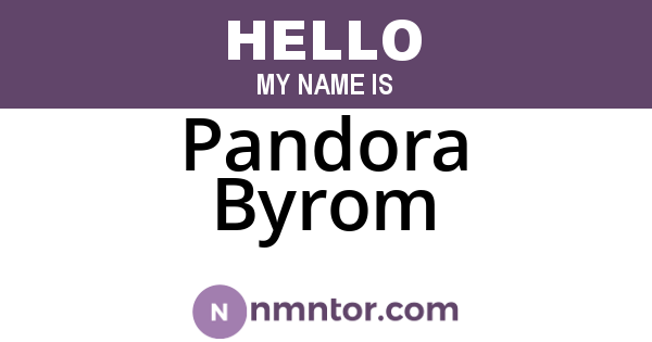 Pandora Byrom