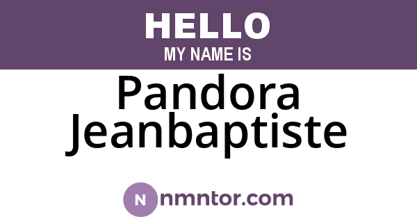Pandora Jeanbaptiste