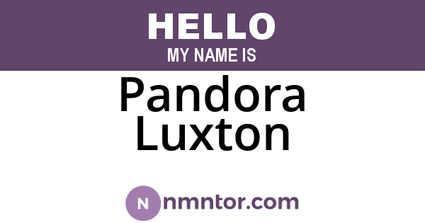 Pandora Luxton