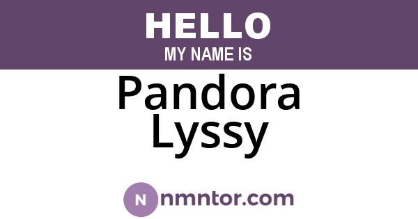 Pandora Lyssy