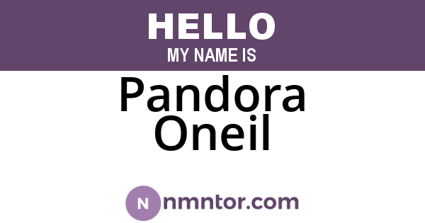 Pandora Oneil