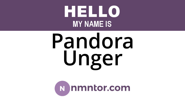 Pandora Unger