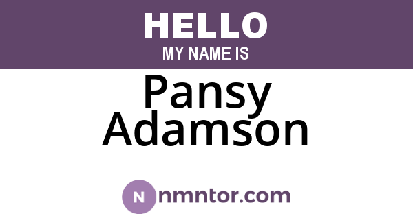 Pansy Adamson