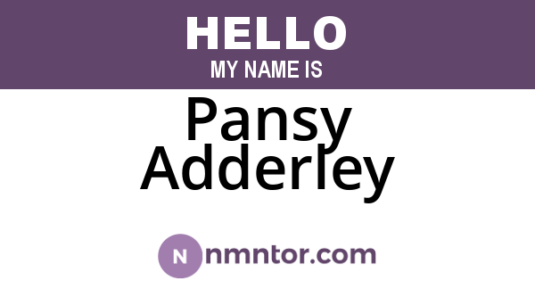 Pansy Adderley