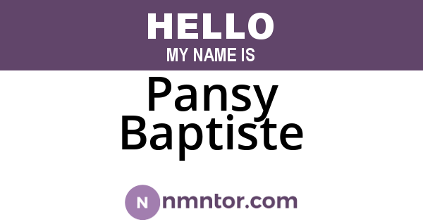 Pansy Baptiste