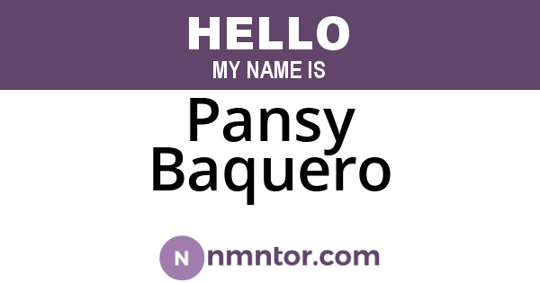 Pansy Baquero