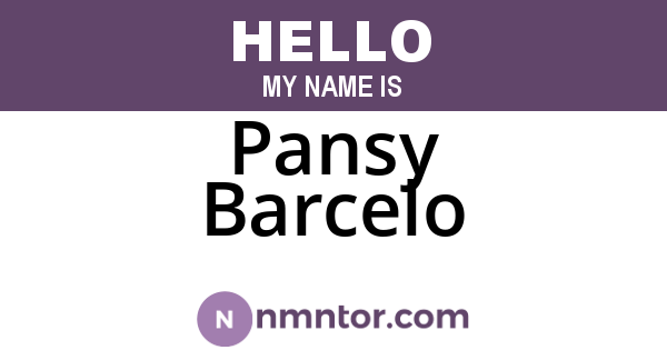 Pansy Barcelo