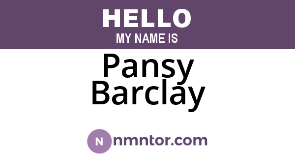 Pansy Barclay