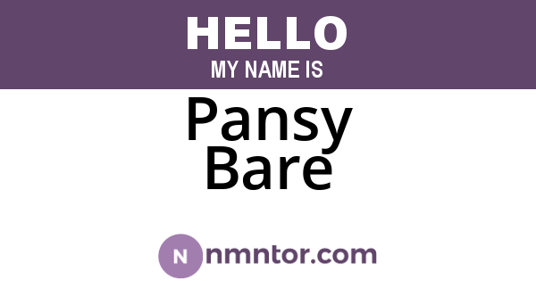 Pansy Bare