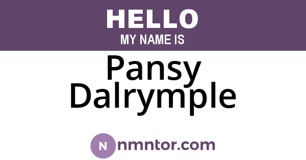 Pansy Dalrymple