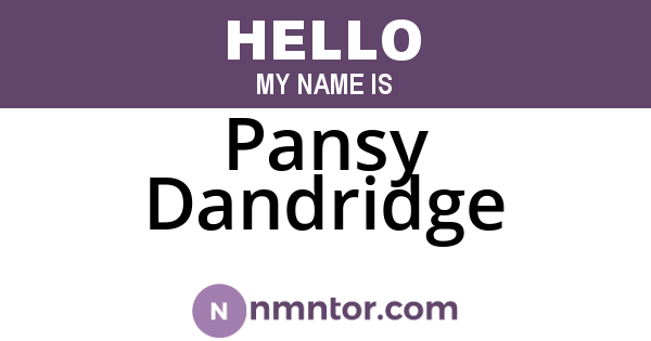 Pansy Dandridge