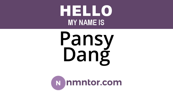 Pansy Dang