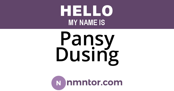 Pansy Dusing