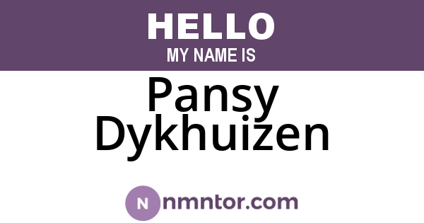 Pansy Dykhuizen