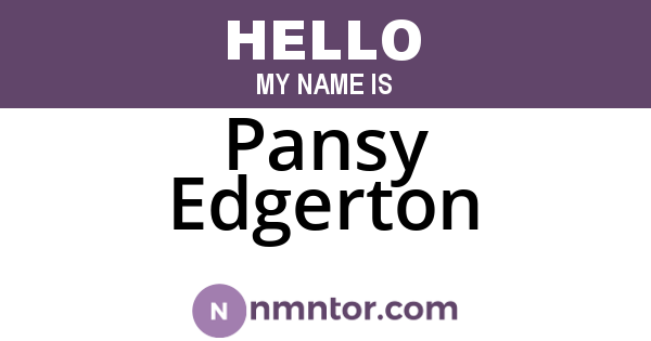 Pansy Edgerton