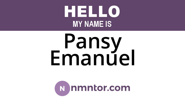 Pansy Emanuel