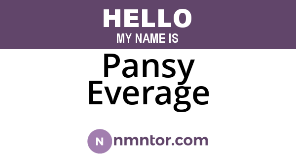 Pansy Everage