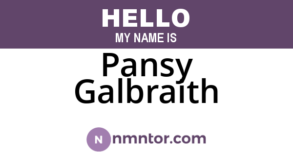 Pansy Galbraith