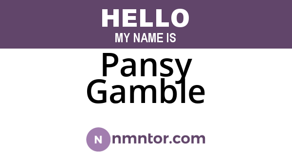 Pansy Gamble