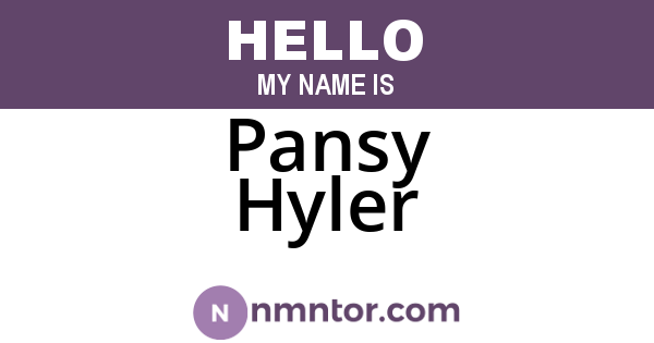 Pansy Hyler