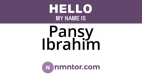 Pansy Ibrahim