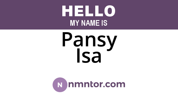 Pansy Isa