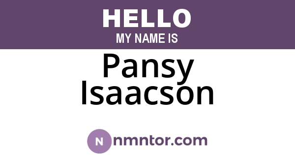 Pansy Isaacson