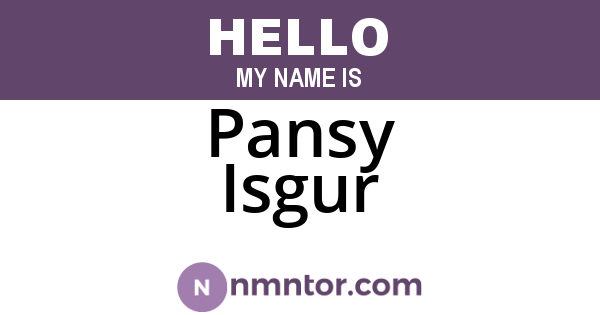 Pansy Isgur