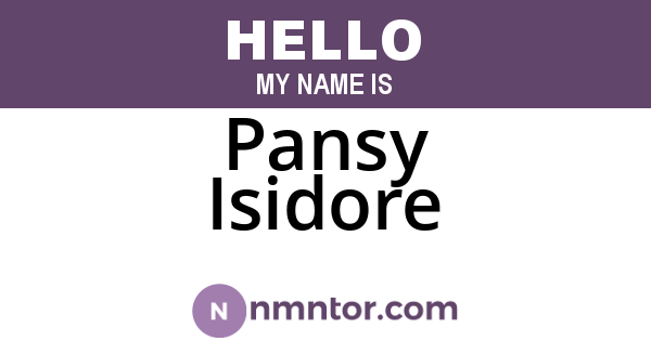 Pansy Isidore