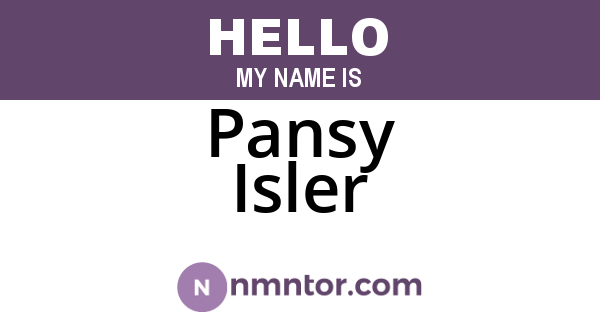 Pansy Isler