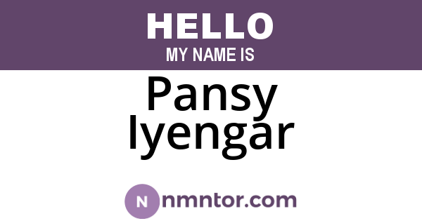 Pansy Iyengar