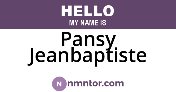 Pansy Jeanbaptiste