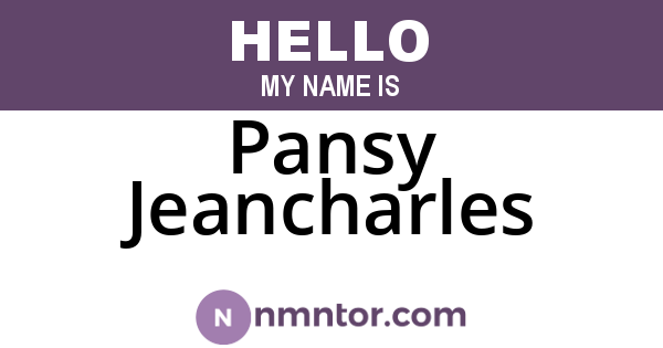 Pansy Jeancharles
