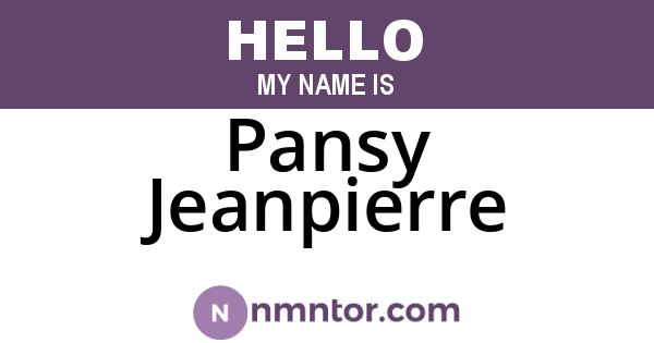 Pansy Jeanpierre