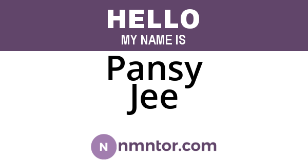 Pansy Jee