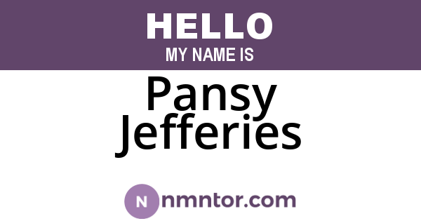 Pansy Jefferies
