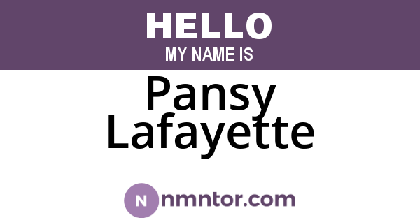 Pansy Lafayette